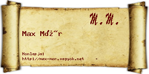 Max Mór névjegykártya
